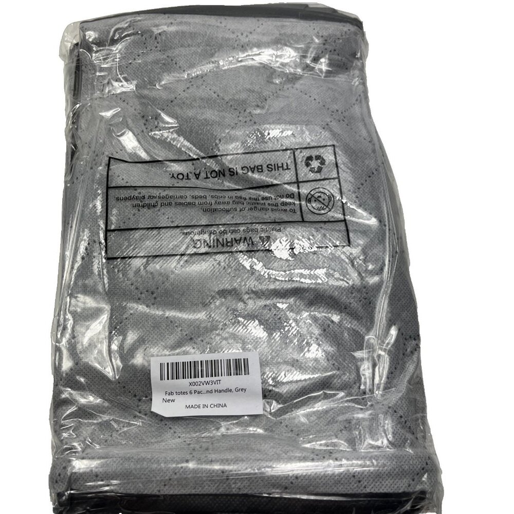 PK OF 6: Fab totes Clothes Storage Foldable Blanket Storage Bags Grey 97a